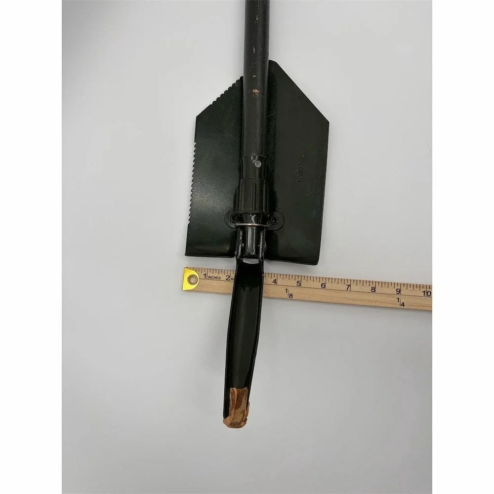 Unbranded GI Style Folding Entrenching Tool Shovel Black w/‎ Pick & Saw Edge